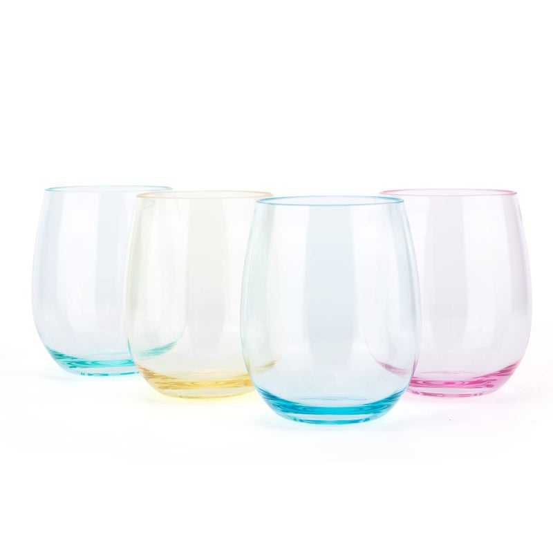 KX-WARE Unbreakable 18-ounce Acrylic Stemless Wine Glasses, Set of 4 Multicolor - Image 1